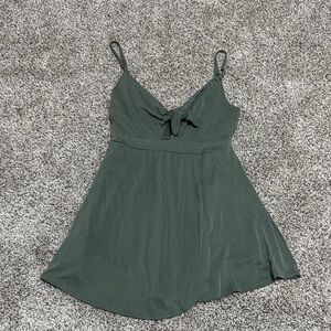 La Hearts Green Tie-Front Romper